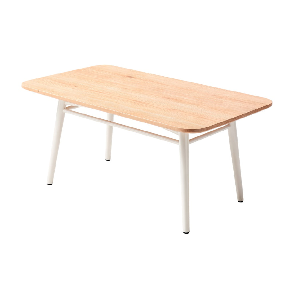 Moderne houten eettafel met witte poten**