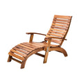 ** Luxe houten ligstoel met verstelbare rugleuning