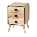 Moderne Houten Nachtkast met Drie Laden en Ronde Handgrepen