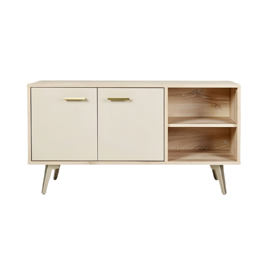 **Titel in het Nederlands:** Modern TV-meubel met houten afwerking en opbergruimte