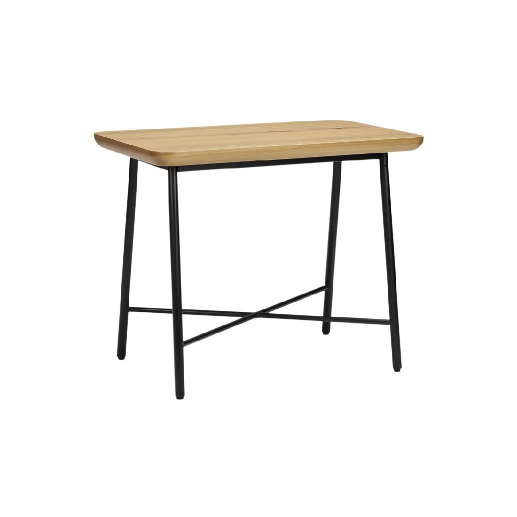**Eettafel met Houten Blad en Stalen Onderstel**